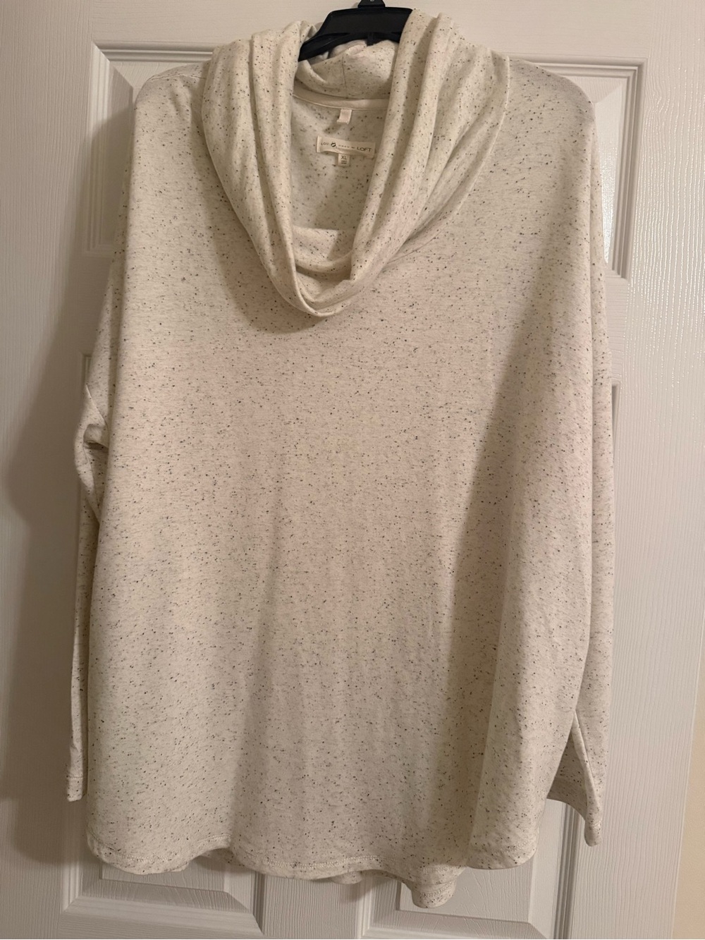 Lou & Grey Cream Speckled Cowl-Neck Sweater